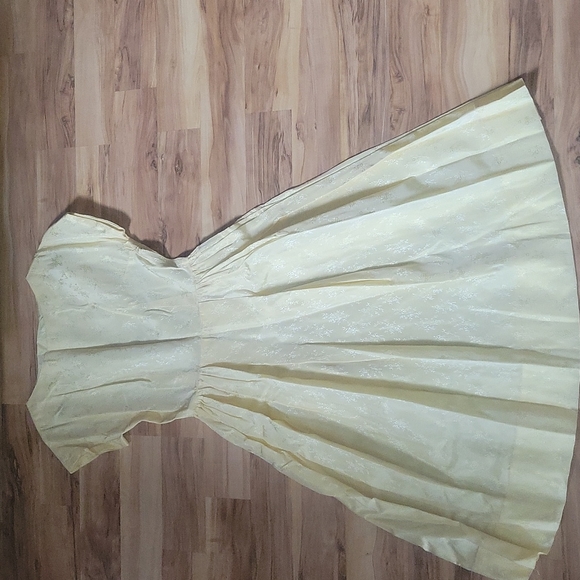 Vintage 50s Yellow Floral Jacquard Swing Homemade S - Picture 2 of 12